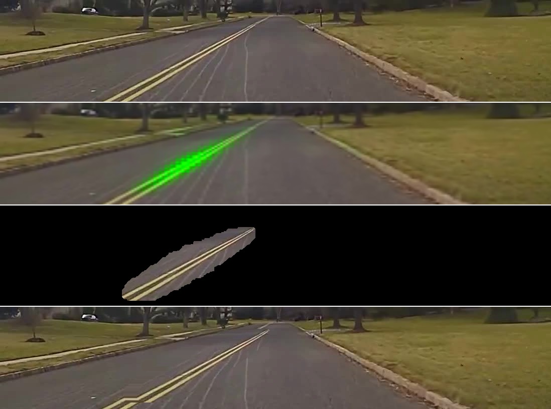 Figure 4. Images used in experiments to show the effect of image-shifts on steer angle.
