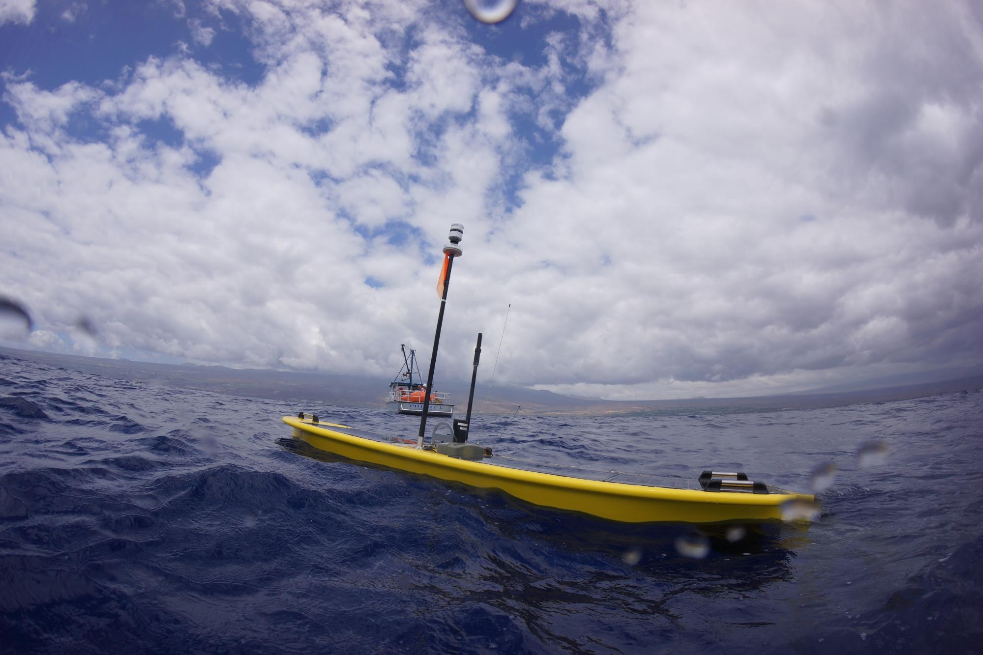 Figure 1. The regenerative wave- and solar-powered Wave Glider by Liquid Robotics is capable of traversing oceans autonomously with Jetson on board for low-power vision and AI processing.