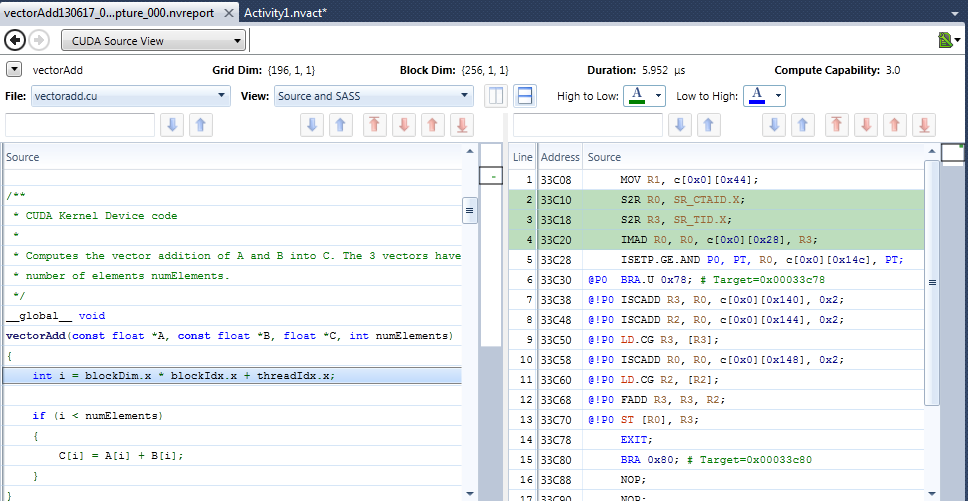 CUDA Pro Tip: View Assembly Code Correlation in Nsight Visual Studio  Edition | NVIDIA Technical Blog