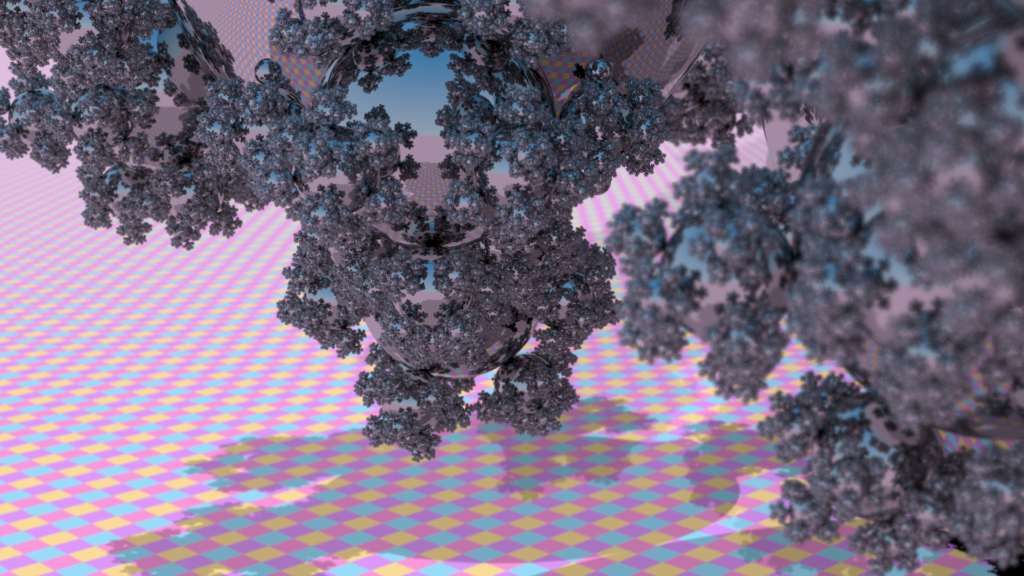 Sphereflake depth-of-field ray tracing example