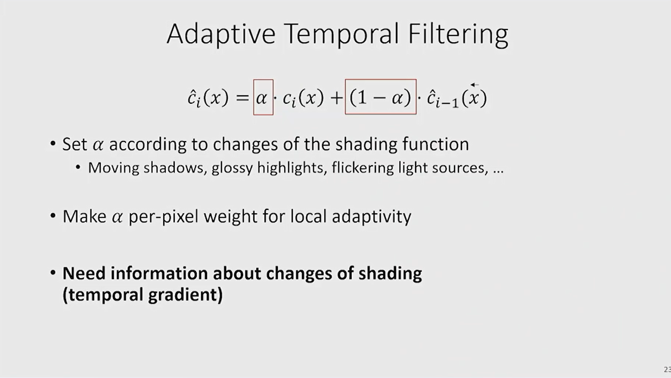 adaptive temporal filtering