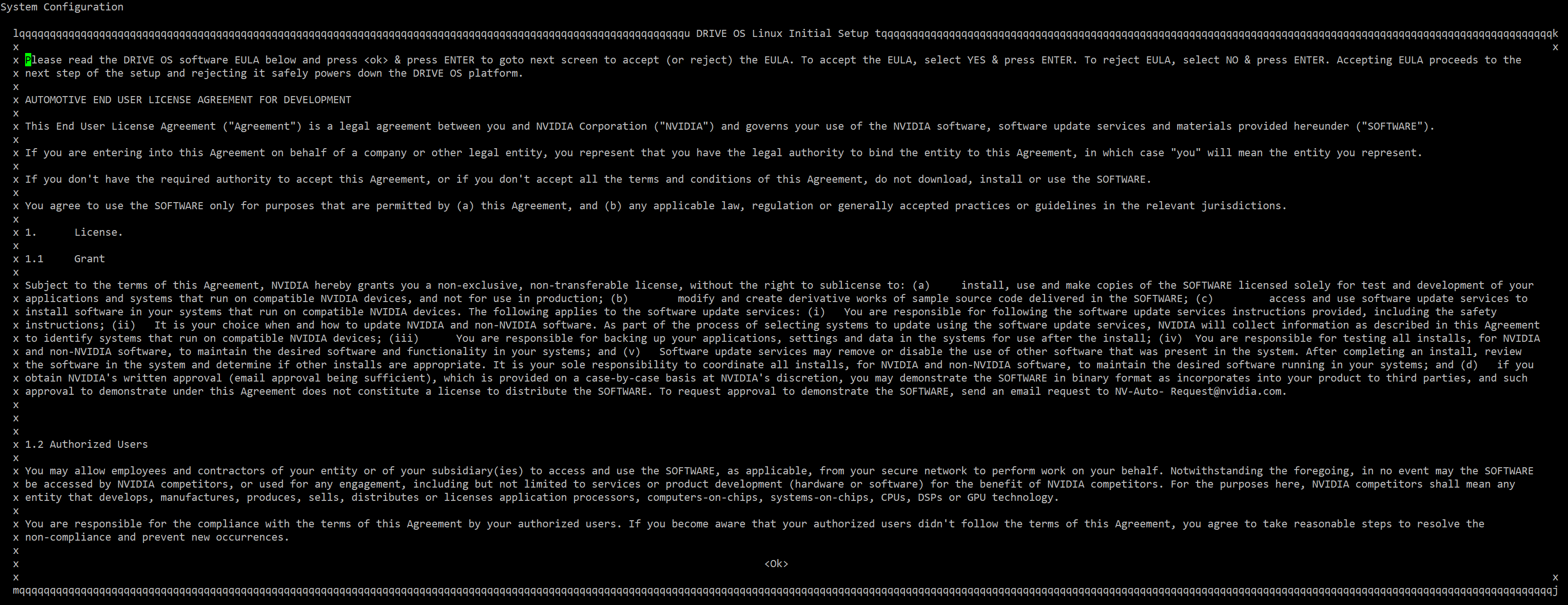 The DRIVE OS Linux Setup Wizard welcome message.