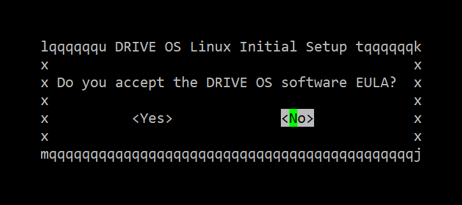 A screenshot of the DRIVE OS Linux Setup Wizard displaying a progress bar, indicating the installation of DRIVE OS components.