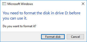 Windows format disk cancel